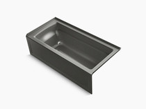 Kohler Archer® 66" x 32" three-side integral flange bath with right-hand drain in Thunder Grey