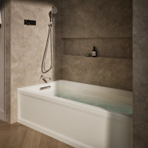 Kohler Archer® 72" x 36" alcove bath with integral apron and left-hand drain in Biscuit