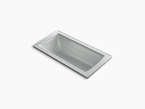 Kohler Archer® 60" x 30" drop-in bath with Bask® heated surface and reversible drain in Ice Grey