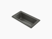 Kohler Archer® 60" x 30" drop-in bath with Bask® heated surface and reversible drain in Thunder Grey