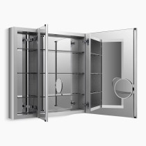  Kohler Verdera® 40" W x 30" H aluminum medicine cabinet with adjustable magnifying mirror and slow-close door