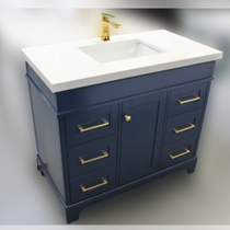 Royal Naples 46 Inch Navy Blue Bathroom Vanity Centered Sink