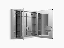 Kohler Verdera®aluminum medicine cabinet with adjustable flip-out flat mirror, 40" W x 30" H