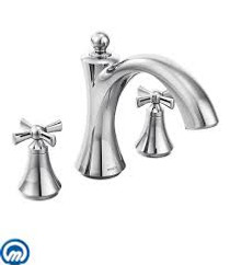 Moen Wynford Chrome Two-Handle Non Diverter Roman Tub Faucet