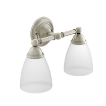 Moen Brantford Brushed Nickel Two Globe Bath Light