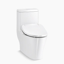 Kohler Reach® Curv Hidden cord one-piece compact elongated toilet with skirted trapway, dual-flush K-23188-HC-0