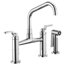 Brizo LITZE® Bridge Faucet with Angled Spout and Industrial Handle in Chrome