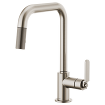 Brizo LITZE® Pull-Down Faucet with Square Spout and Industrial Handle in Stainless