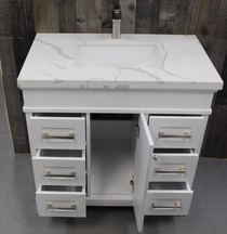 Royal Naples 40 Inch White Bathroom Vanity Centered Sink