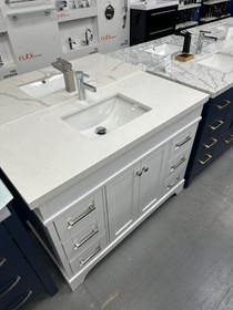Royal Naples 46 Inch White Bathroom Vanity Centered Sink