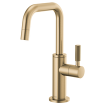 Brizo LITZE® Beverage Faucet with Square Spout and Knurled Handle in Luxe Gold