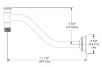 Brizo INVARI™ 11" Angled Shower Arm And Flange in Luxe Nickel