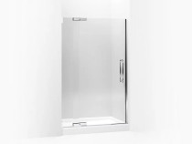 Finial® Pivot shower door, 72-1/4" H x 45-1/4 - 47-3/4" W, with 1/2" in Crystal Clear glass with Bright Polished Silver frame