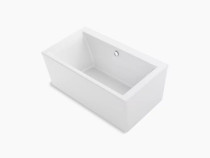 Kohler Stargaze®60" x 34" freestanding bath with straight shroud and center drain in White 