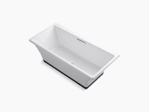 Kohler Rêve®67" x 31-1/2" freestanding bath with Float installation and Brilliant Ash base without jet trim in  White