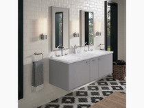 Kohler Solid/Expressions®61" vanity-top with double Verticyl® rectangular cutout in Ice Grey Expressions