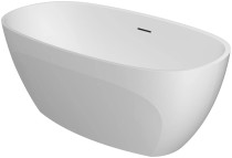 Jacuzzi Contento™ 59" Solid Surface Free Standing Soaking Bathtub with Reversible Drain in white 