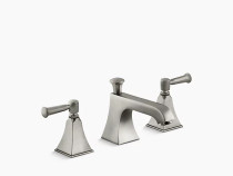 Kohler Memoirs® StatelyWidespread bathroom sink faucet with lever handles in Vibrant Brushed Nickel