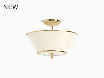 Kohler Parohn™Semi-flush light in Polished Brass