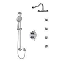 Riobel Classic Type T/P Double Coaxial System with Hand Shower Rail, 4 Body Jets and Shower Head Chrome