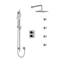 Riobel Equinox Type T/P Double Coaxial System with Hand Shower Rail, 4 Body Jets and Shower Head Chrome