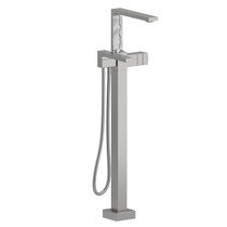 Riobel Reflet 2-Way Type T (Thermostatic) Coaxial Floor-Mount Tub Filler with Hand Shower Brushed Chrome