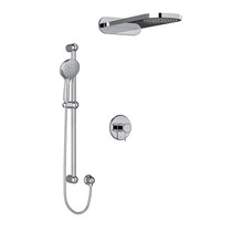 Riobel Retro Type T/P (Thermostatic/Pressure Balance) 1/2" Coaxial 3-Way System with Hand Shower Rail and Rain and Cascade Shower Head Chrome
