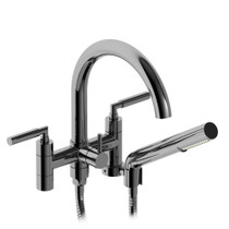 RIOBEL SY06LBN 6 TUB FAUCET W/ HAND SHOWER, SYLLA COLLECTION, BRUSHED NICKEL-PVD FINISH