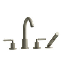 Riobel Sylla 4-Piece Deck-Mount Tub Filler with Hand Shower Brushed Nickel