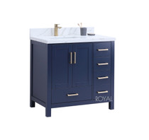 Royal Hollywood  36 inch Navy Bathroom Vanity Right Offset