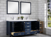 Royal Hollywood Collection 72 inch Blue Double Sink Bathroom Vanity 