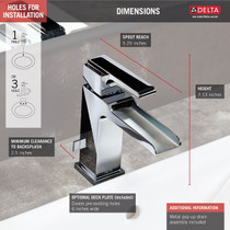 Single Handle Channel Bathroom Faucet In Chrome