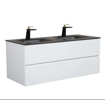 Royal Emily 48" Wall Mount  Bathroom Vanity with Matt-Black Sand Quartz Sink