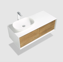 Royal Fiona 48" White / Wood Wall Mounted Double Bathroom Vanity