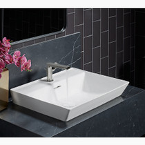 Brazn™ 23" rectangular semi-recessed vessel bathroom sink K-21059-1-0