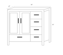 Palmera Collection 36 inch White Bathroom Vanity Left Offset 