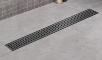 Tido 30" Linear Square Shower Drain Matte Black with Quattro Pattern Grate,