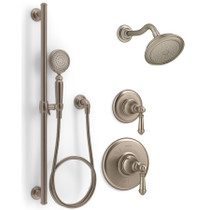 Kohler Artifacts Pressure Balanced Shower System with Shower Head, Hand Shower, Valve Trim, and Shower Arm 2.5 gpm - Vibrant Brushed Bronze