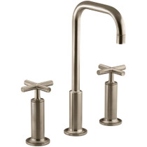 Kohler Purist 1.2 GPM Widespread Bathroom Faucet with Pop-Up Drain Assembly - Brushed Bronze