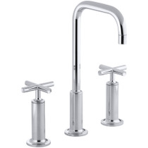 Kohler Purist 1.2 GPM Widespread Bathroom Faucet with Pop-Up Drain Assembly - Polished Chrome - K-14408-3-CP