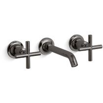 Kohler Purist 1.2 GPM Wall Mounted Widespread Bathroom Faucet Cross Handle -  Vibrant Titanium