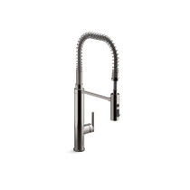 Kohler Purist 1.5 GPM Single Hole Pre-Rinse Kitchen Faucet with Sweep Spray, DockNetik, and MasterClean Technologies -  Vibrant Titanium