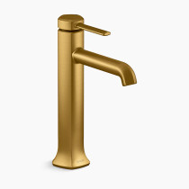 KOHLER Occasion® Tall single-handle bathroom sink faucet, 1.0 gpm - Vibrant Brushed Moderne Brass