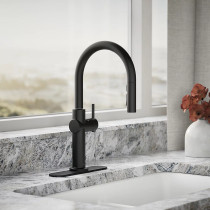 KOHLER Crue® Touchless pull-down kitchen sink faucet with three-function sprayhead 1.5 gpm - Matte Black