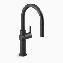 KOHLER Crue® Touchless pull-down kitchen sink faucet with KOHLER® Konnect™ and three-function sprayhead 1.5 gpm - Matte Black