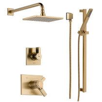 Build Delta TempAssure 17T Series Thermostatic Shower System with Integrated Volume Control, Shower Head, and Hand Shower - Includes Rough-In Valves 2.5gpm - Champagne Bronze