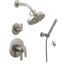 Delta Bowery Monitor 17 Series Pressure Balanced Shower System with Integrated Volume Control, Shower Head and Hand Shower - Includes Rough-In Valves -  Brilliance Stainless