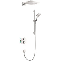 Build Hansgrohe Raindance E Thermostatic Shower System with Shower Head, Hand Shower, Shower Arm, Hose, and Valve Trim 2gpm - Chrome