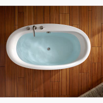 Kohler Sunstruck® 60" x 34" freestanding bath with straight shroud - White