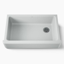  Kohler Whitehaven® 35-3/4" undermount single-bowl farmhouse kitchen sink - Ice Grey